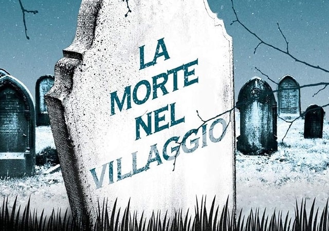 Sulla copertina de La morte nel villaggio di Agatha Christie c'è disegnato un cimitero con delle lapidi