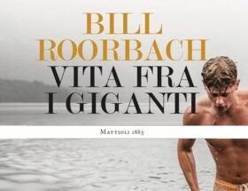 Sulla copertina di Vita tra i giganti di Bill Roorbach c'è la foto di un giovane ragazzo muscolo in costume da bagno, che esce dall'acqua di un lago
