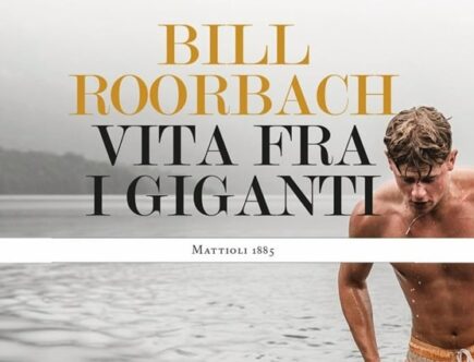 Sulla copertina di Vita tra i giganti di Bill Roorbach c'è la foto di un giovane ragazzo muscolo in costume da bagno, che esce dall'acqua di un lago
