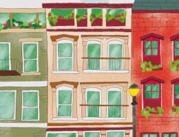 Sulla copertina de Il colore dell'acqua di James McBride c'è l'illustrazione che riprende alcuni palazzi in stile tipicamente newyorkese, davanti ai quali si intravede una donna che dà la mano a un bambino