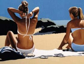 Sulla copertina di Ti ricordi di Sarah Leroy? di Marie Vareille ci sono due ragazze di spalle, in bikini bianco su una spiaggia