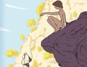Sulla copertina de La Cecilia di Michela Panichi c'è un'illustrazione che rappresenta una ragazzina dai capelli corti seduta su un promontorio, che getta in mare il reggiseno di un costume da bagno