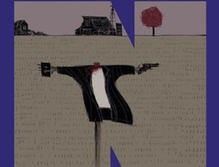 Sulla copertina de Il diavolo in persona di Peter Farris c'è l'illustrazione di uno spaventapesseri in un campo, con una pistola in mano